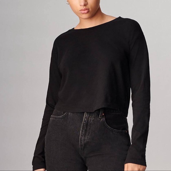 Denim Forum Tops - Denim Forum long sleeve crop sweater